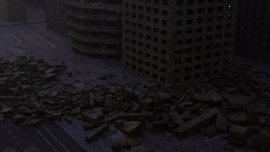 Ruined city landscape used as editorial artwork for World War Z sequel news