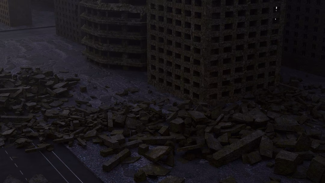Ruined city landscape used as editorial artwork for World War Z sequel news